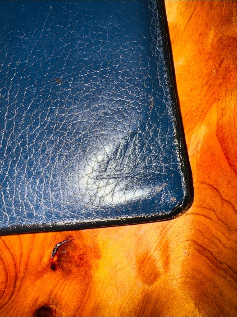 EGA Louis Vuitton Porte feiulle Brazza Taurillon Leather Long Wallet 2017 blue - Picture 13 of 16